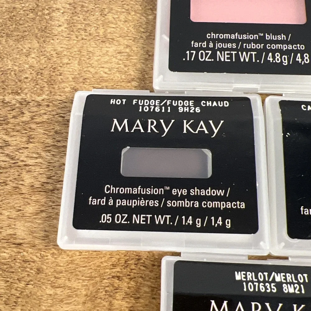 Mary Kay Chromafusion Blush & Eye Shadow Lot Shy, Hot Fudge, Candlelight, Merlot